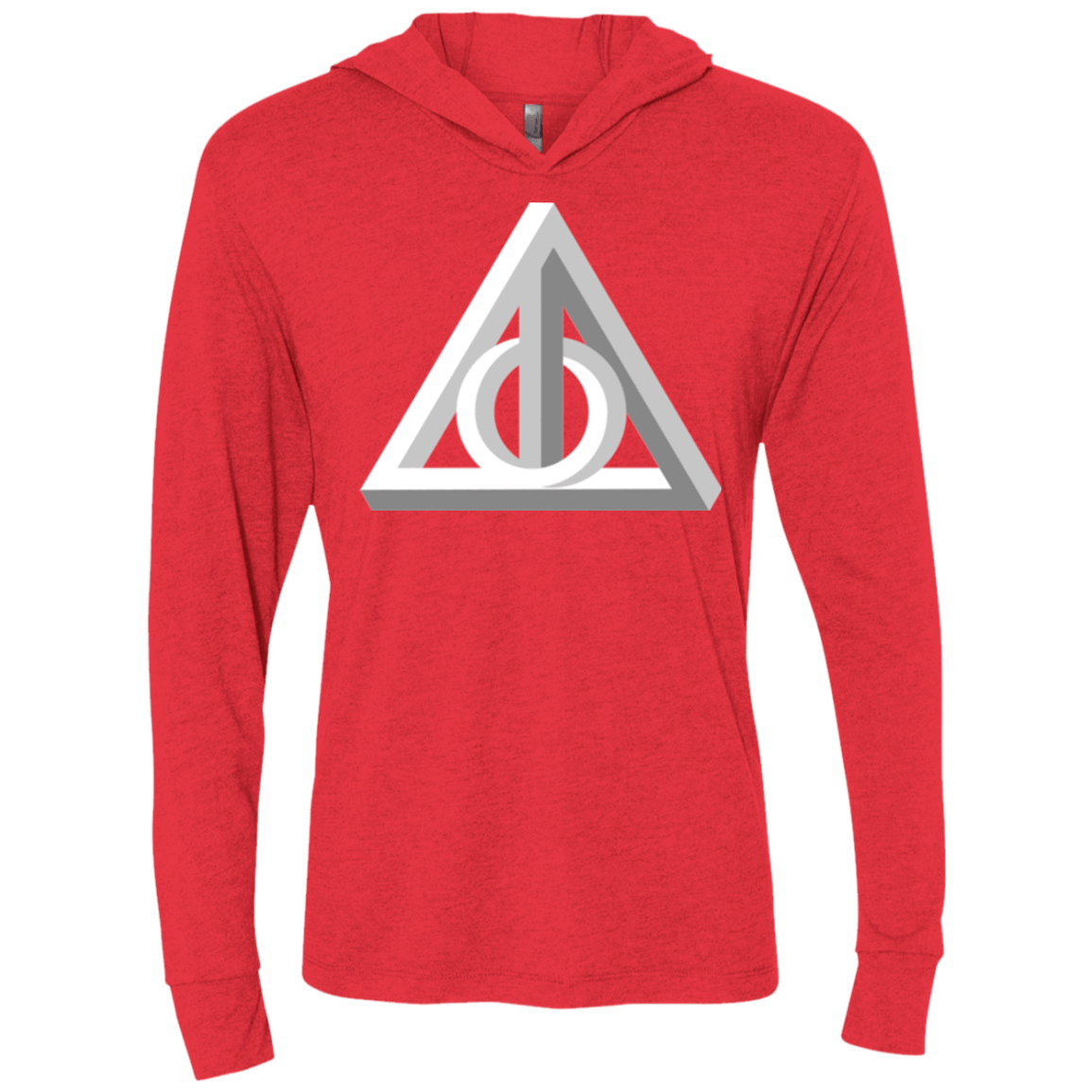 T-Shirts Vintage Red / X-Small Deathly Impossible Hallows Triblend Long Sleeve Hoodie Tee