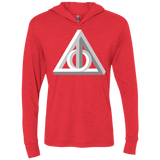 T-Shirts Vintage Red / X-Small Deathly Impossible Hallows Triblend Long Sleeve Hoodie Tee