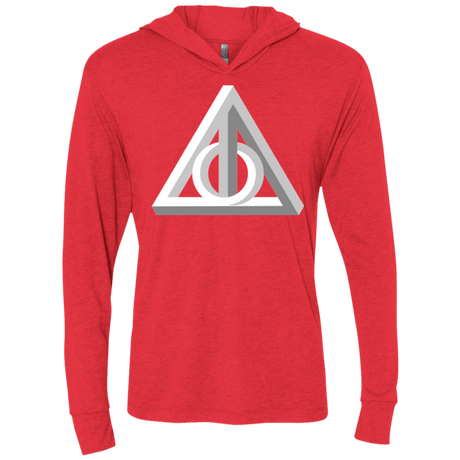 T-Shirts Vintage Red / X-Small Deathly Impossible Hallows Triblend Long Sleeve Hoodie Tee