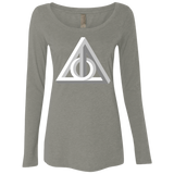 T-Shirts Venetian Grey / Small Deathly Impossible Hallows Women's Triblend Long Sleeve Shirt
