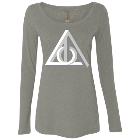 T-Shirts Venetian Grey / Small Deathly Impossible Hallows Women's Triblend Long Sleeve Shirt