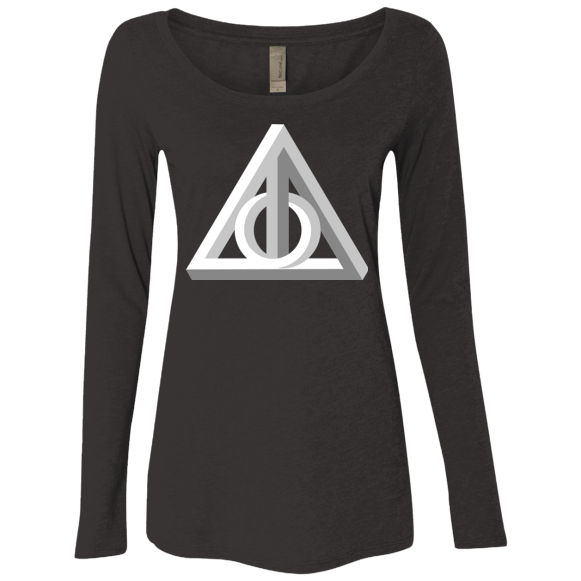 T-Shirts Vintage Black / Small Deathly Impossible Hallows Women's Triblend Long Sleeve Shirt