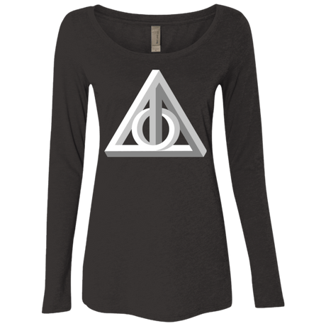 T-Shirts Vintage Black / Small Deathly Impossible Hallows Women's Triblend Long Sleeve Shirt
