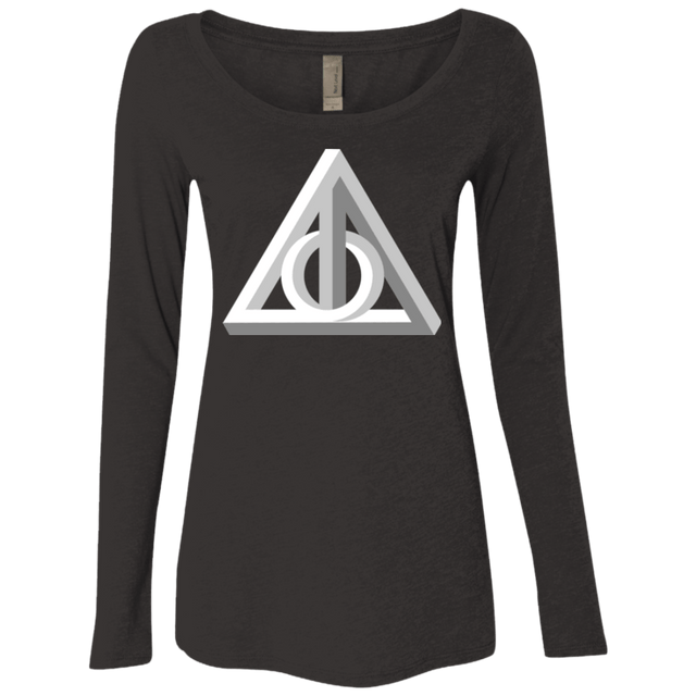 T-Shirts Vintage Black / Small Deathly Impossible Hallows Women's Triblend Long Sleeve Shirt