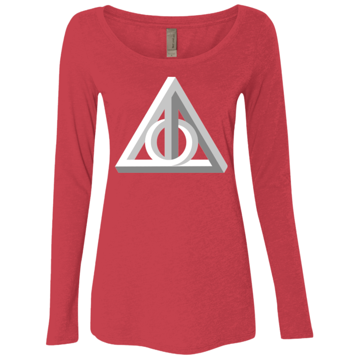 T-Shirts Vintage Red / Small Deathly Impossible Hallows Women's Triblend Long Sleeve Shirt