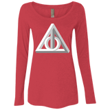 T-Shirts Vintage Red / Small Deathly Impossible Hallows Women's Triblend Long Sleeve Shirt
