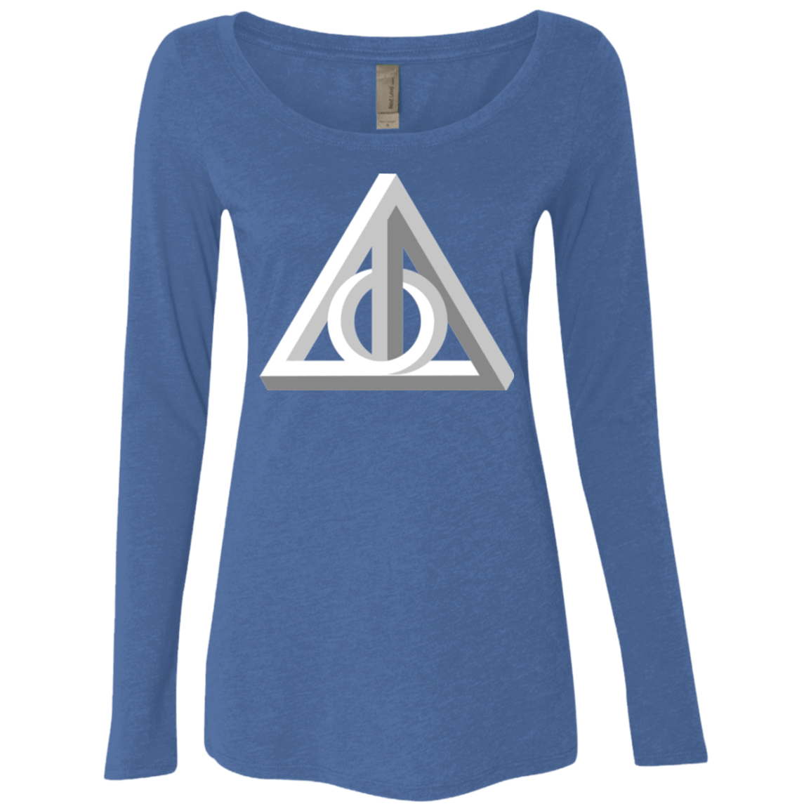 T-Shirts Vintage Royal / Small Deathly Impossible Hallows Women's Triblend Long Sleeve Shirt