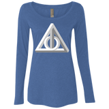 T-Shirts Vintage Royal / Small Deathly Impossible Hallows Women's Triblend Long Sleeve Shirt