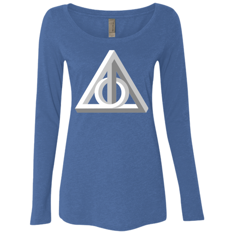 T-Shirts Vintage Royal / Small Deathly Impossible Hallows Women's Triblend Long Sleeve Shirt
