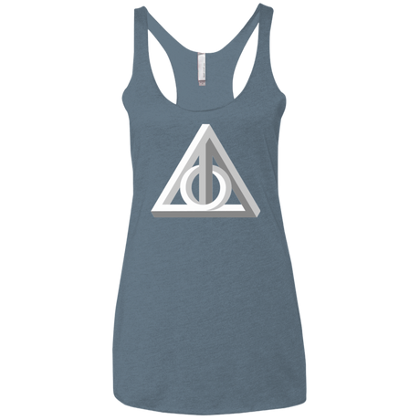 T-Shirts Indigo / X-Small Deathly Impossible Hallows Women's Triblend Racerback Tank
