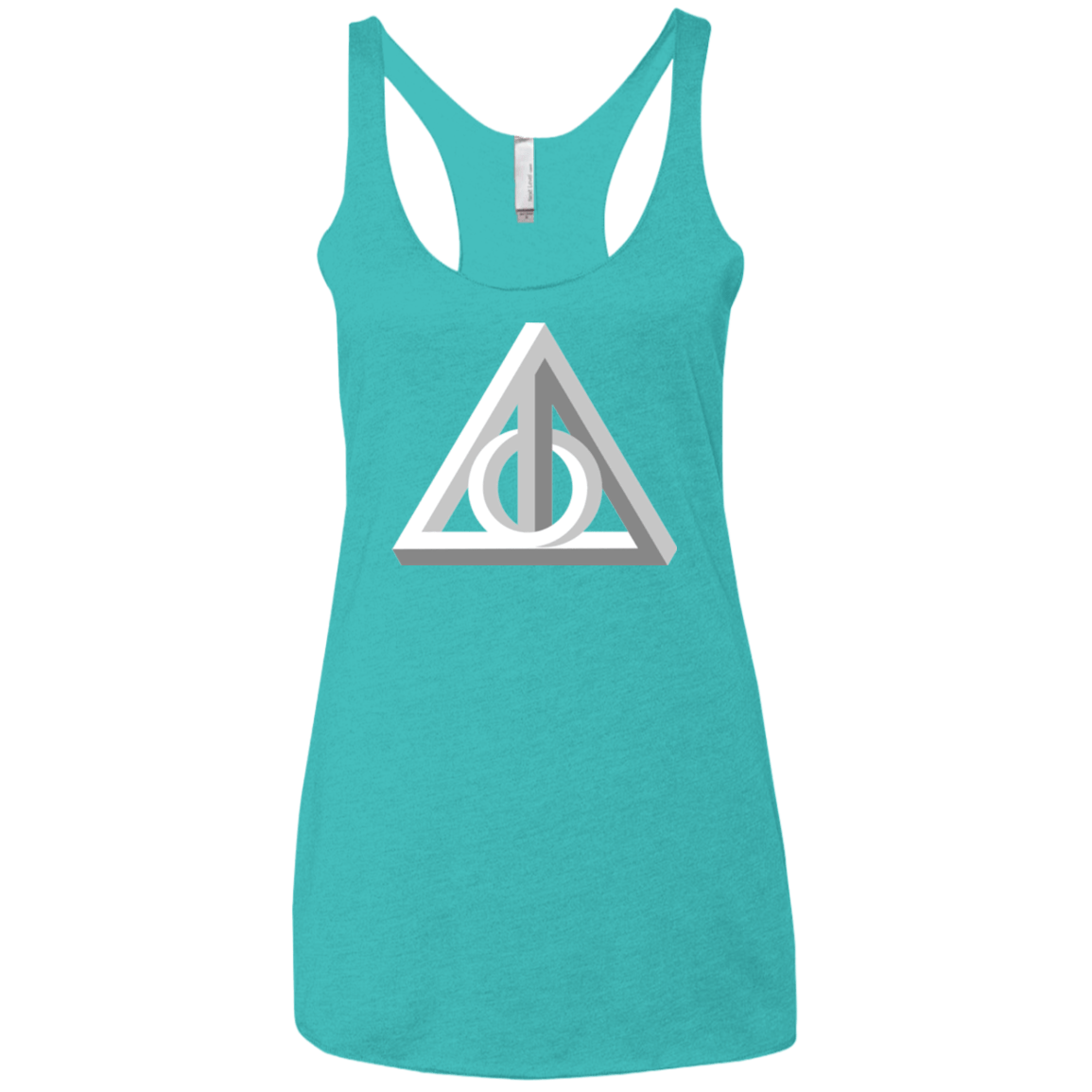 T-Shirts Tahiti Blue / X-Small Deathly Impossible Hallows Women's Triblend Racerback Tank