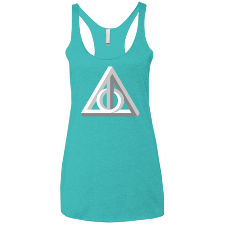 T-Shirts Tahiti Blue / X-Small Deathly Impossible Hallows Women's Triblend Racerback Tank