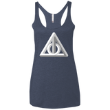 T-Shirts Vintage Navy / X-Small Deathly Impossible Hallows Women's Triblend Racerback Tank