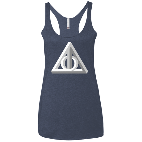 T-Shirts Vintage Navy / X-Small Deathly Impossible Hallows Women's Triblend Racerback Tank