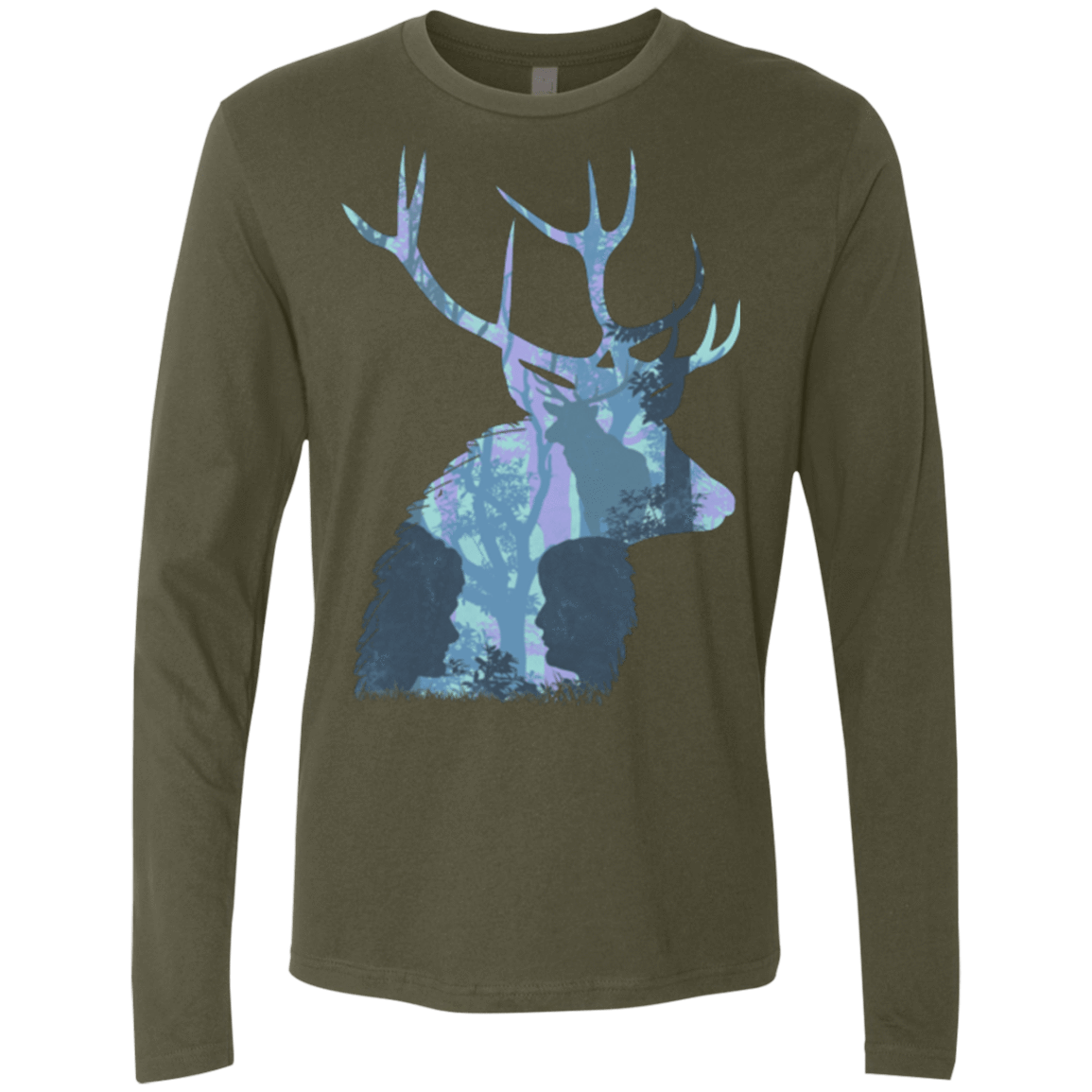 T-Shirts Military Green / Small Deer Cannibal Men's Premium Long Sleeve
