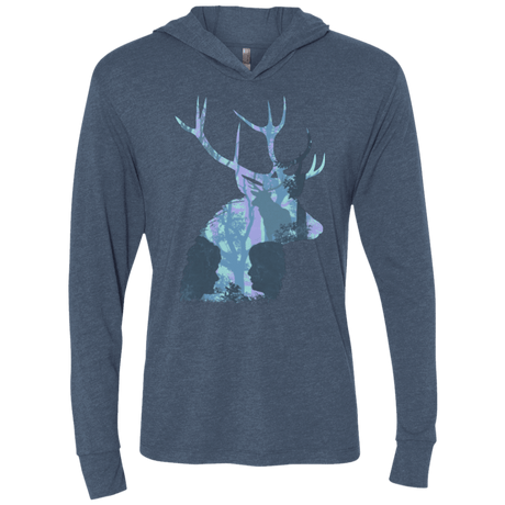 T-Shirts Indigo / X-Small Deer Cannibal Triblend Long Sleeve Hoodie Tee