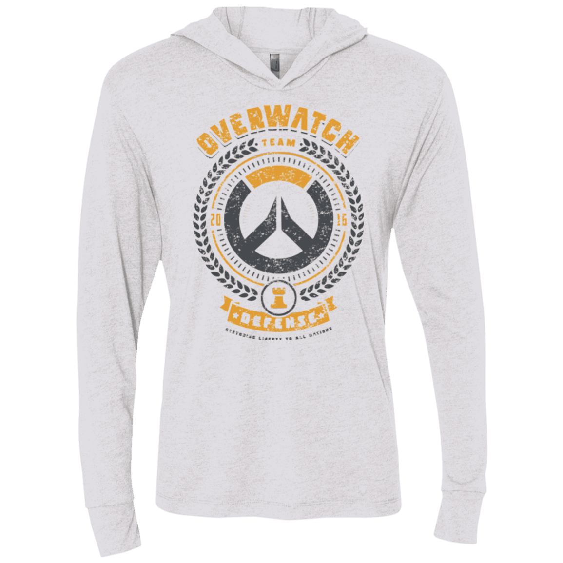 T-Shirts Heather White / X-Small Defense Team Triblend Long Sleeve Hoodie Tee