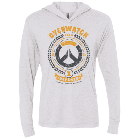 T-Shirts Heather White / X-Small Defense Team Triblend Long Sleeve Hoodie Tee