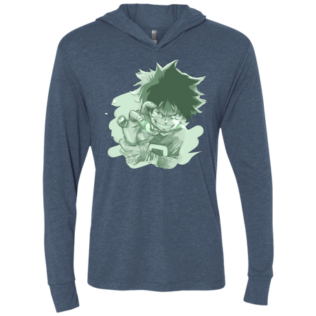 T-Shirts Indigo / X-Small Deku Sketch Triblend Long Sleeve Hoodie Tee