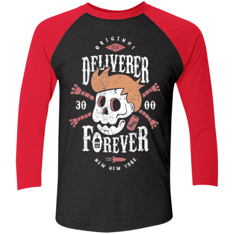 T-Shirts Vintage Black/Vintage Red / X-Small Deliverer Forever Men's Triblend 3/4 Sleeve