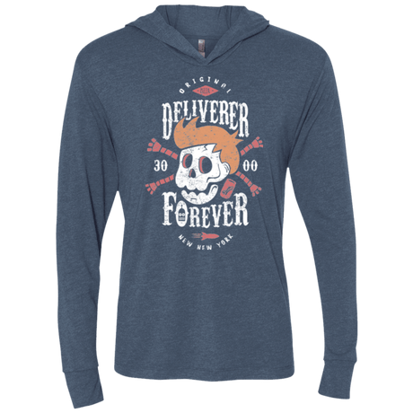 T-Shirts Indigo / X-Small Deliverer Forever Triblend Long Sleeve Hoodie Tee