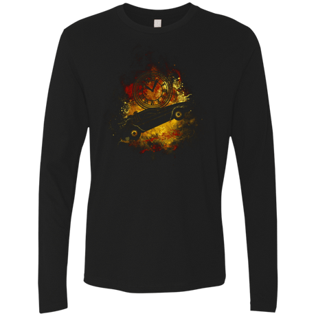 T-Shirts Black / Small DELOREAN ART Men's Premium Long Sleeve