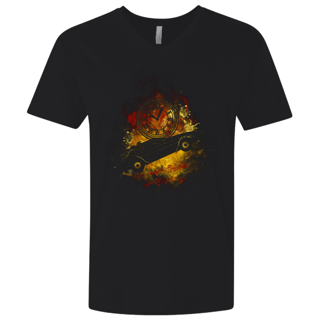 T-Shirts Black / X-Small DELOREAN ART Men's Premium V-Neck