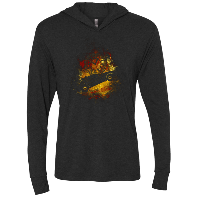 T-Shirts Vintage Black / X-Small DELOREAN ART Triblend Long Sleeve Hoodie Tee