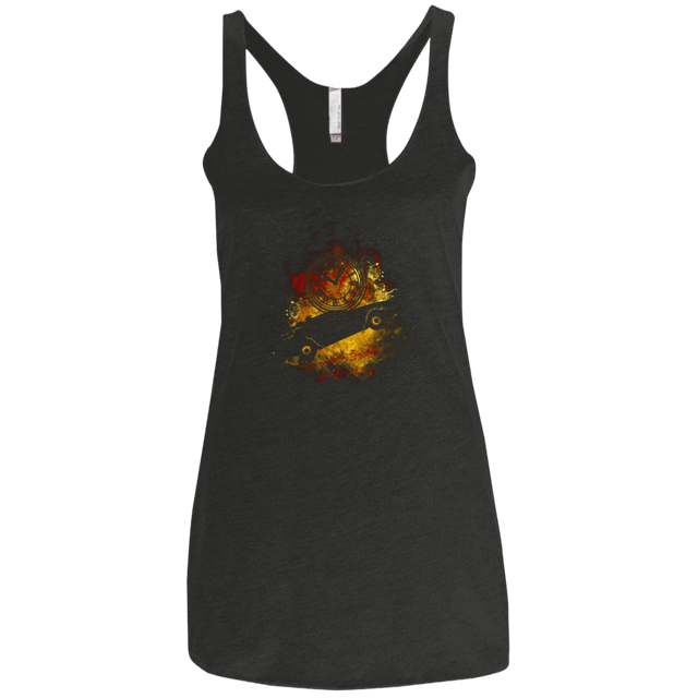 T-Shirts Vintage Black / X-Small DELOREAN ART Women's Triblend Racerback Tank