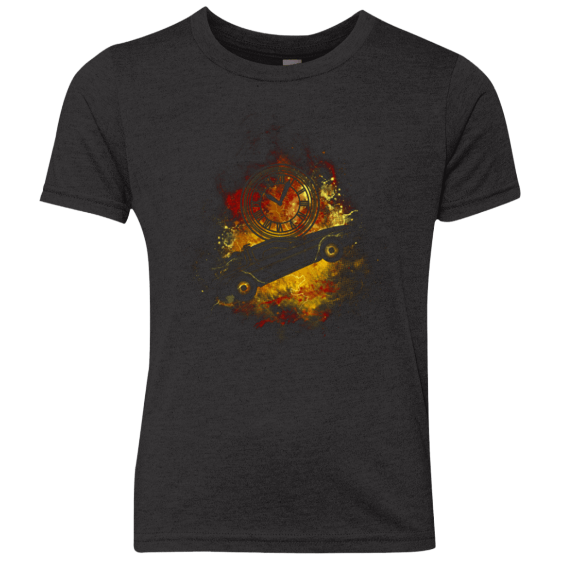 T-Shirts Vintage Black / YXS DELOREAN ART Youth Triblend T-Shirt