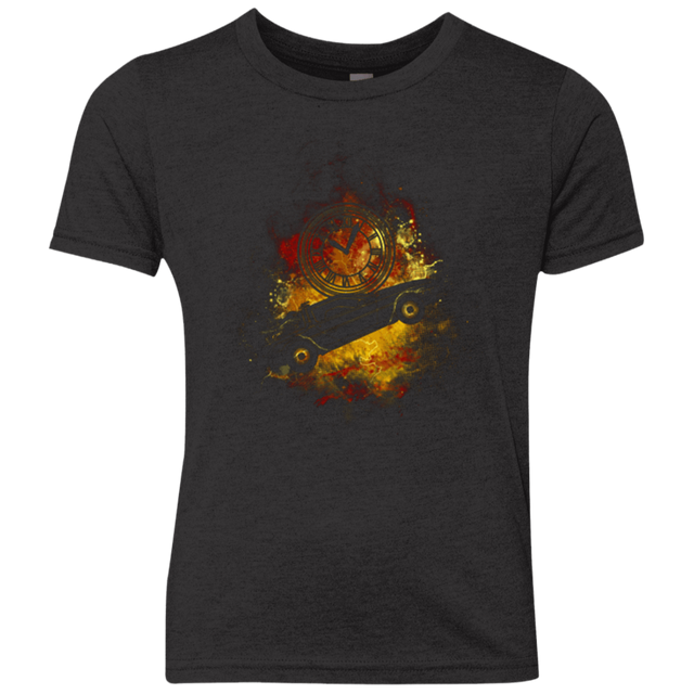 T-Shirts Vintage Black / YXS DELOREAN ART Youth Triblend T-Shirt