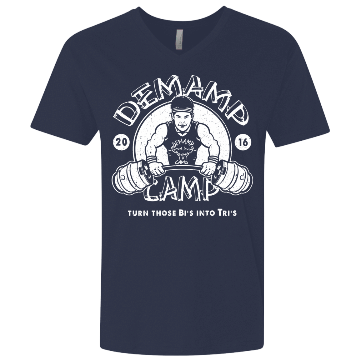 T-Shirts Midnight Navy / X-Small Demamp Camp Men's Premium V-Neck