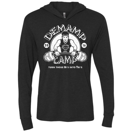 T-Shirts Vintage Black / X-Small Demamp Camp Triblend Long Sleeve Hoodie Tee