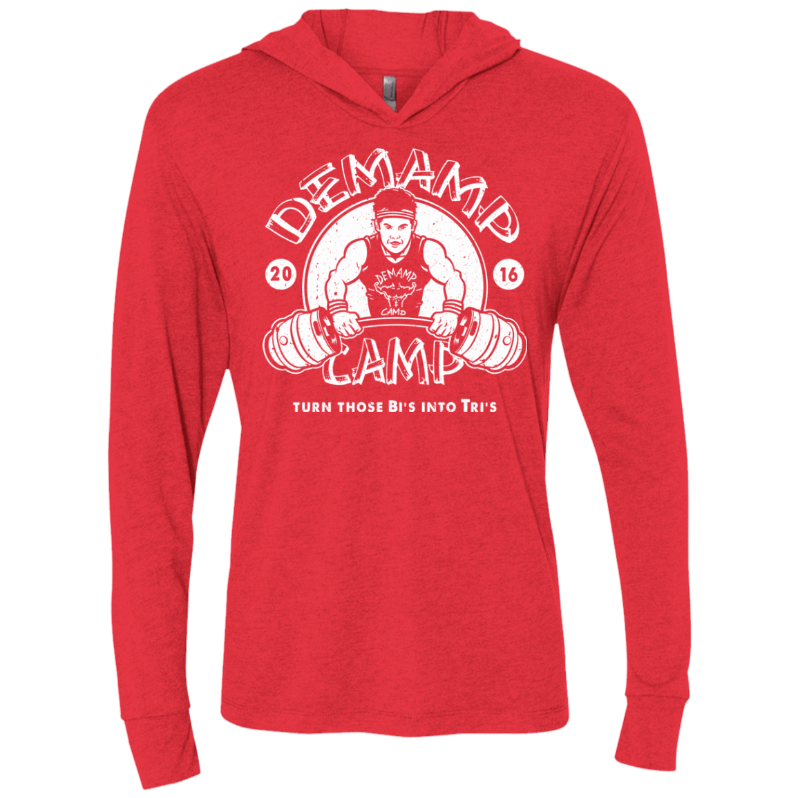 T-Shirts Vintage Red / X-Small Demamp Camp Triblend Long Sleeve Hoodie Tee