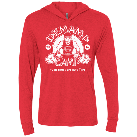 T-Shirts Vintage Red / X-Small Demamp Camp Triblend Long Sleeve Hoodie Tee