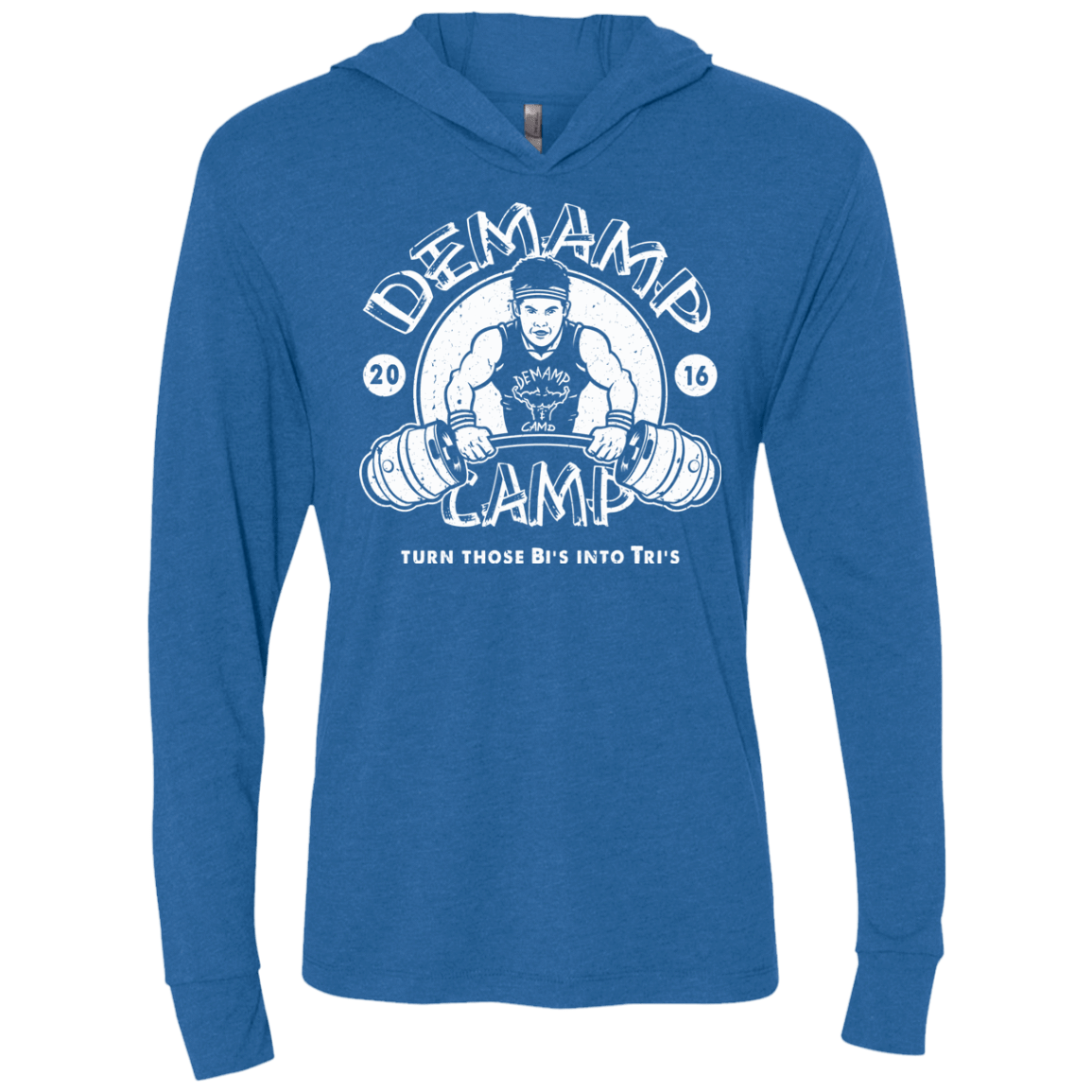 T-Shirts Vintage Royal / X-Small Demamp Camp Triblend Long Sleeve Hoodie Tee