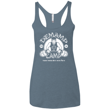 T-Shirts Indigo / X-Small Demamp Camp Women's Triblend Racerback Tank