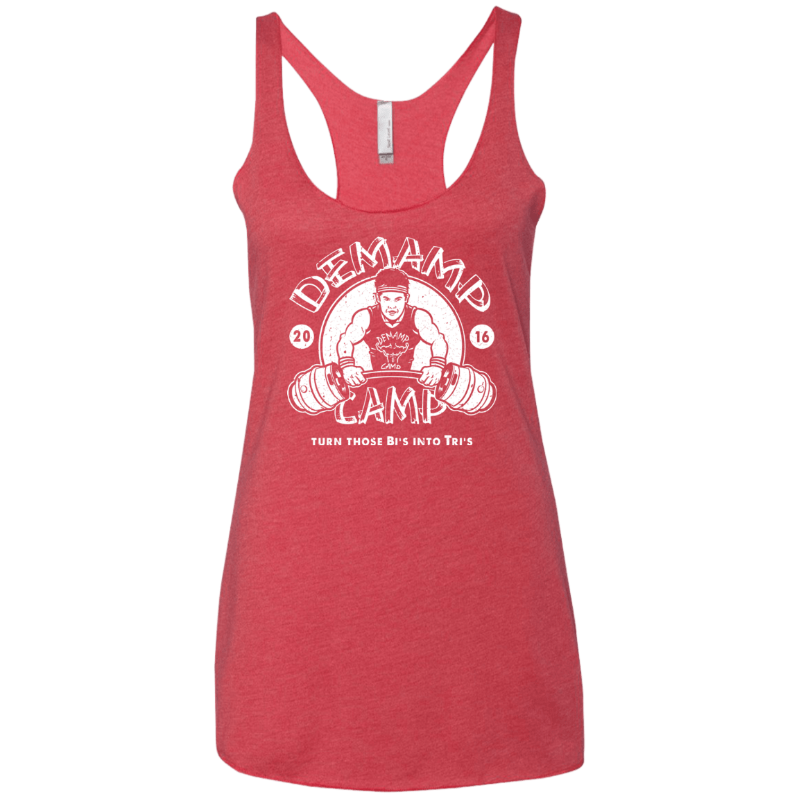 T-Shirts Vintage Red / X-Small Demamp Camp Women's Triblend Racerback Tank