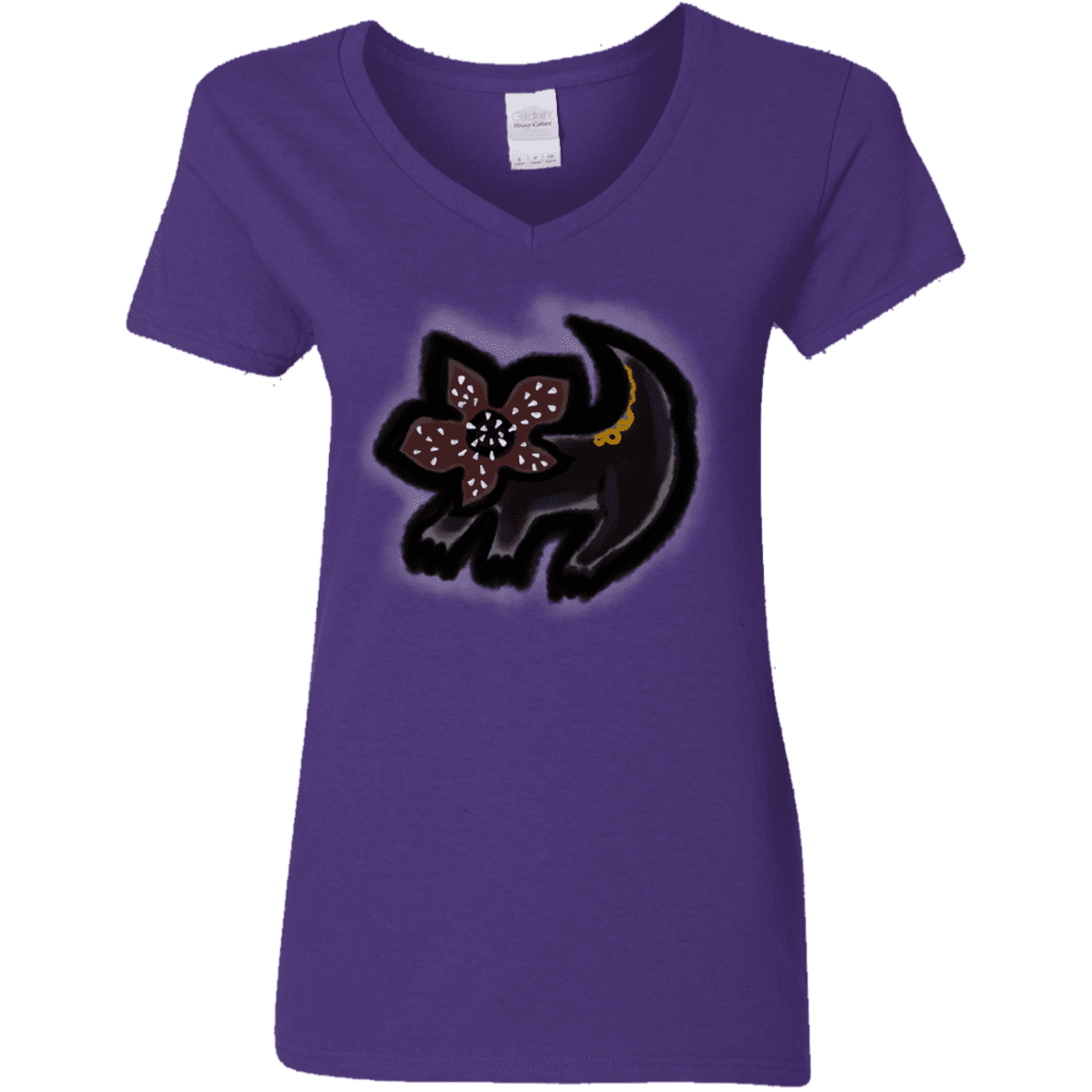 T-Shirts Purple / S Demodog Rupestre Women's V-Neck T-Shirt