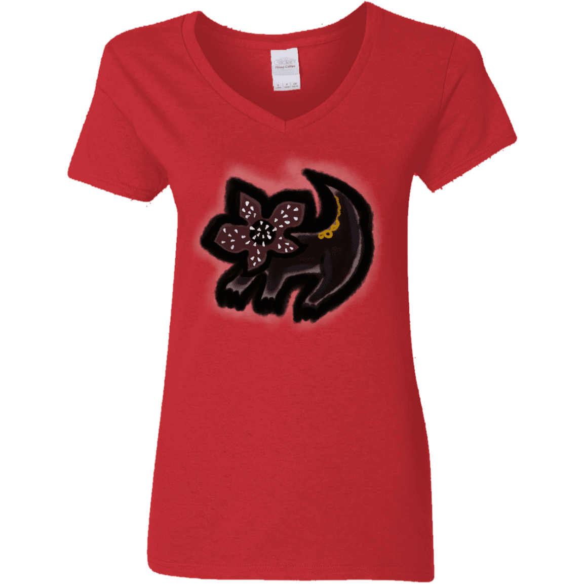 T-Shirts Red / S Demodog Rupestre Women's V-Neck T-Shirt