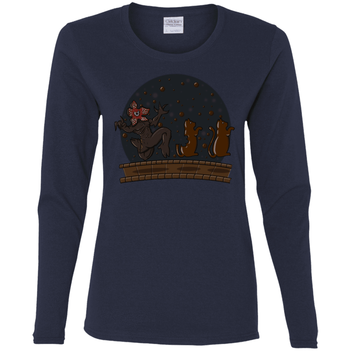 T-Shirts Navy / S Demogorgon Chocolata Women's Long Sleeve T-Shirt