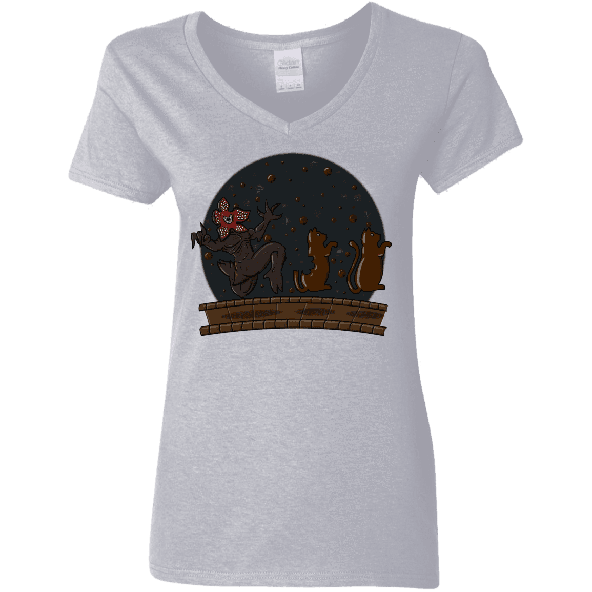 T-Shirts Sport Grey / S Demogorgon Chocolata Women's V-Neck T-Shirt