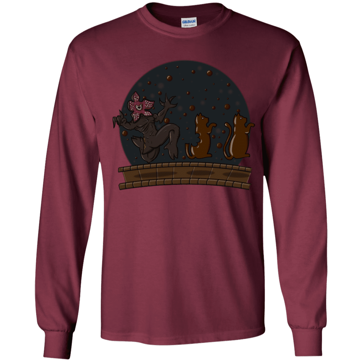 T-Shirts Maroon / YS Demogorgon Chocolata Youth Long Sleeve T-Shirt