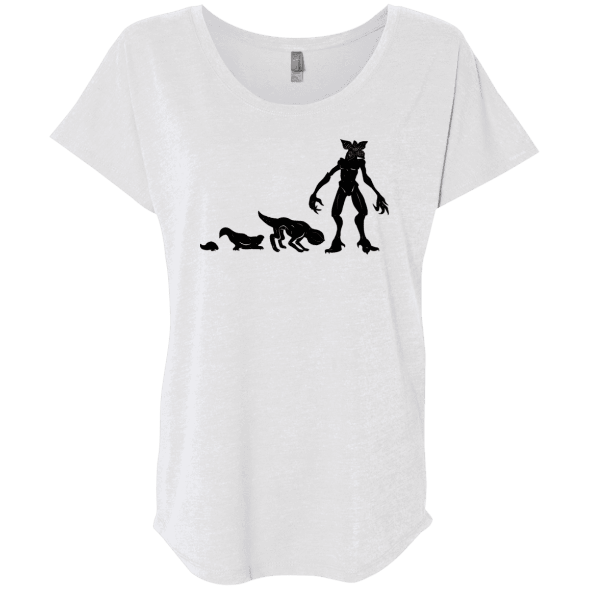 T-Shirts Heather White / X-Small Demogorgon Evolution Triblend Dolman Sleeve