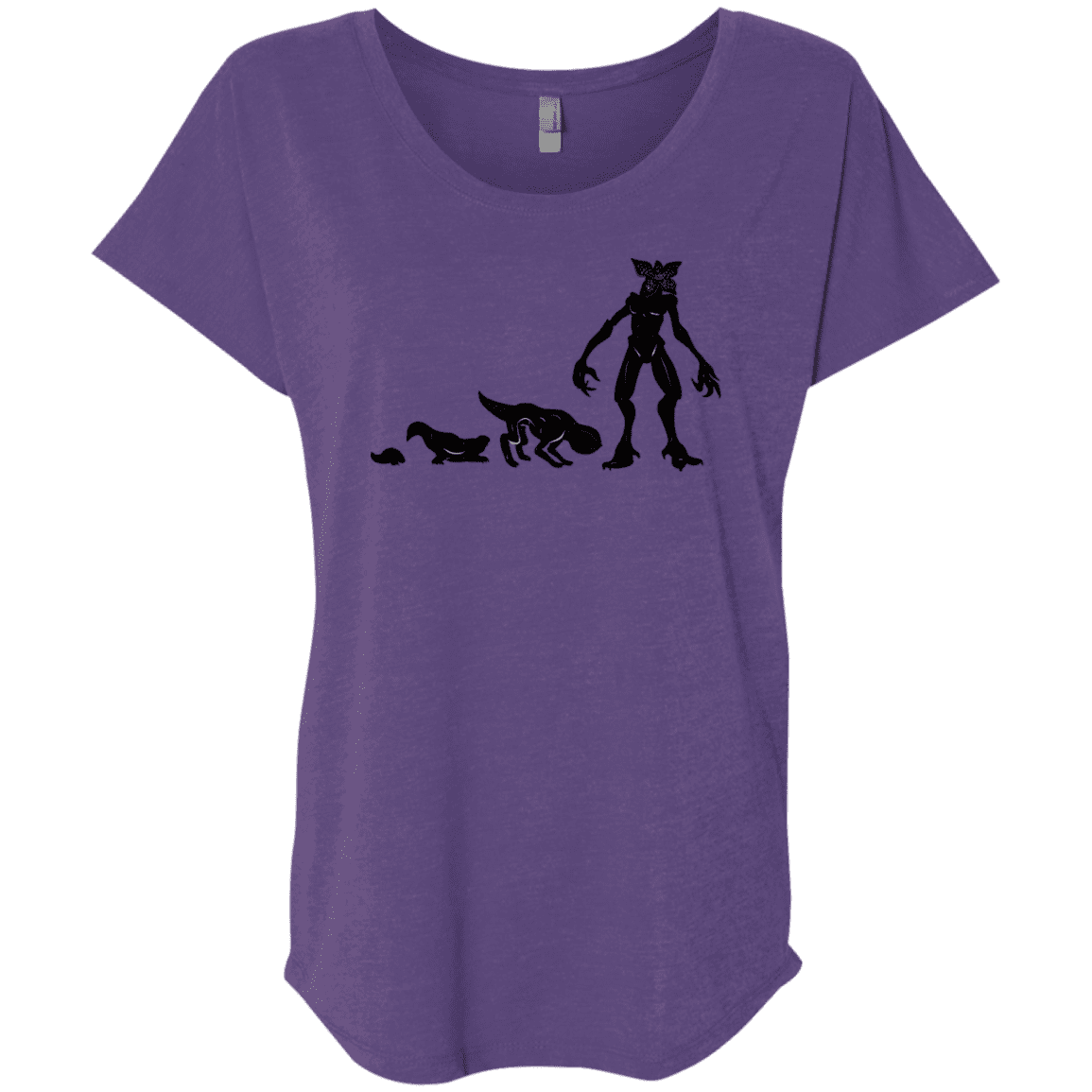 T-Shirts Purple Rush / X-Small Demogorgon Evolution Triblend Dolman Sleeve