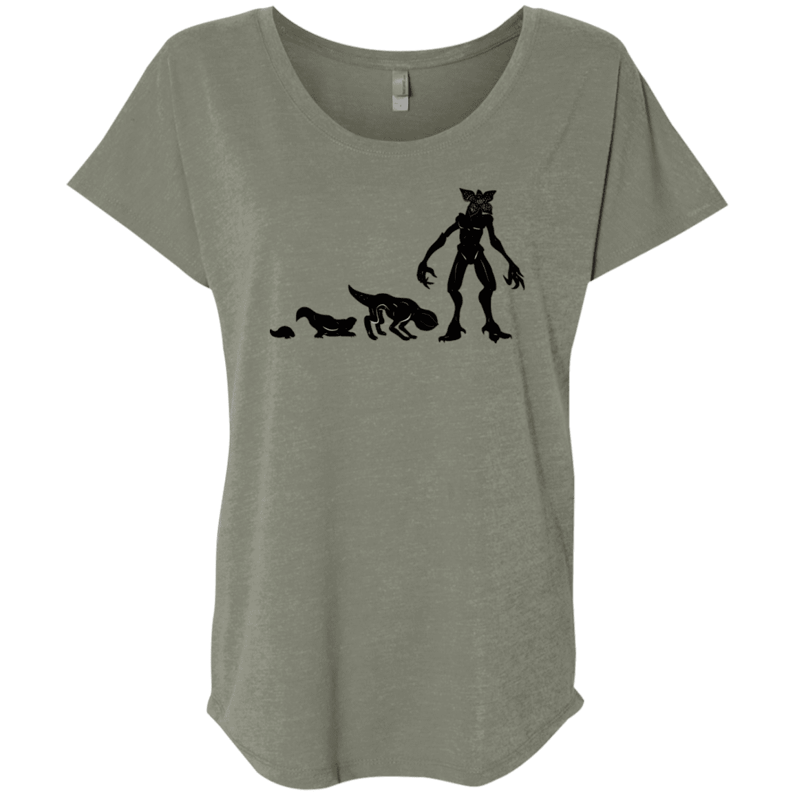 T-Shirts Venetian Grey / X-Small Demogorgon Evolution Triblend Dolman Sleeve
