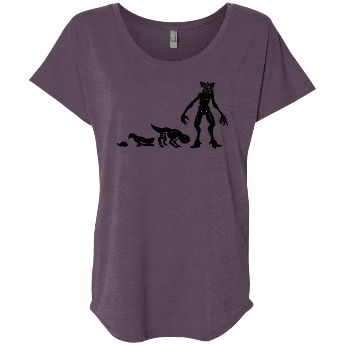 T-Shirts Vintage Purple / X-Small Demogorgon Evolution Triblend Dolman Sleeve