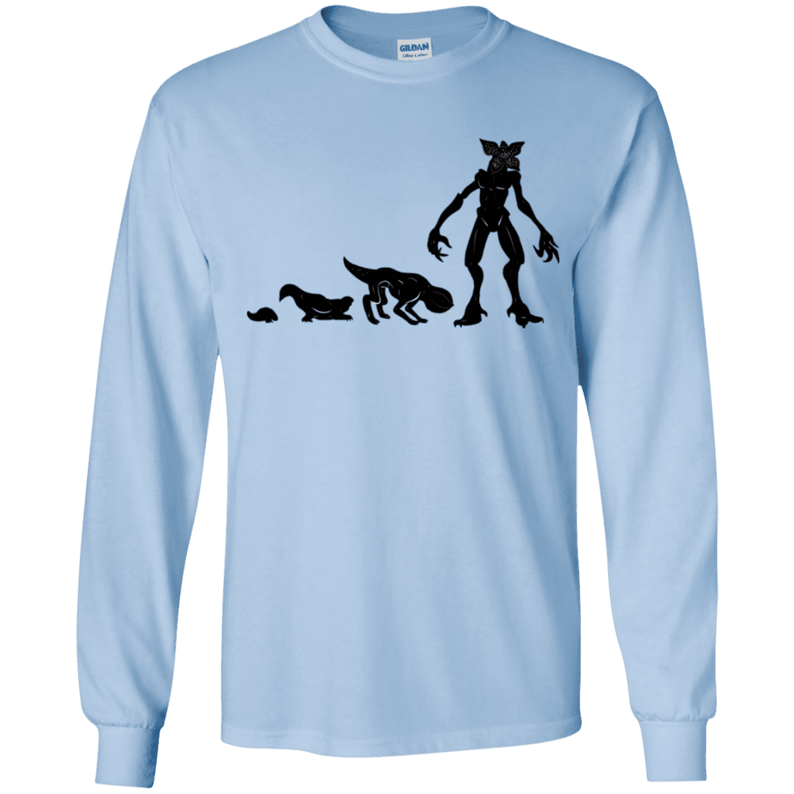 T-Shirts Light Blue / YS Demogorgon Evolution Youth Long Sleeve T-Shirt