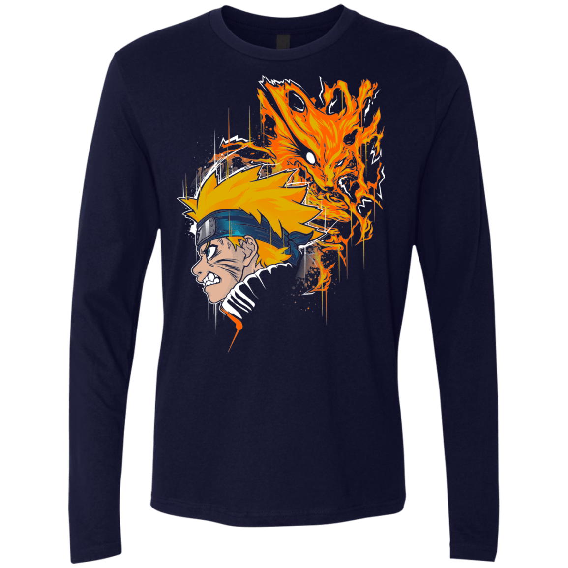 T-Shirts Midnight Navy / S Demon Fox Men's Premium Long Sleeve