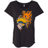 T-Shirts Vintage Black / X-Small Demon Fox Triblend Dolman Sleeve